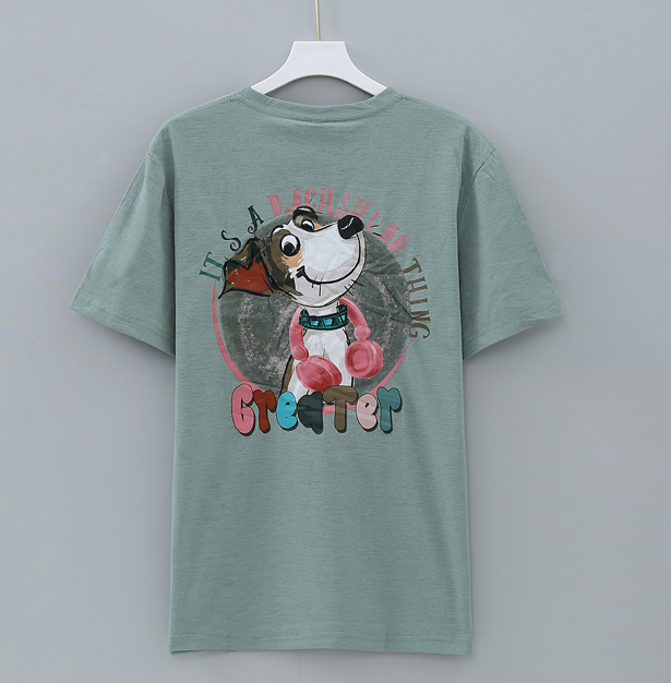 เสื้อยืดกันยุง เสื้อยืดสุดเท่ สีเขียว สีเขียวอ่อน ลายน้องหมาดัชชุน สไตล์น่ารัก ราคาส่ง ผ้าคอตตอนแท้ ป้องกันยุง มีกลิ่นมิ้นต์ ไล่ยุงได้ ใส่สบายระบายอากาศ ลายสกรีนคมชัด แห้งไว