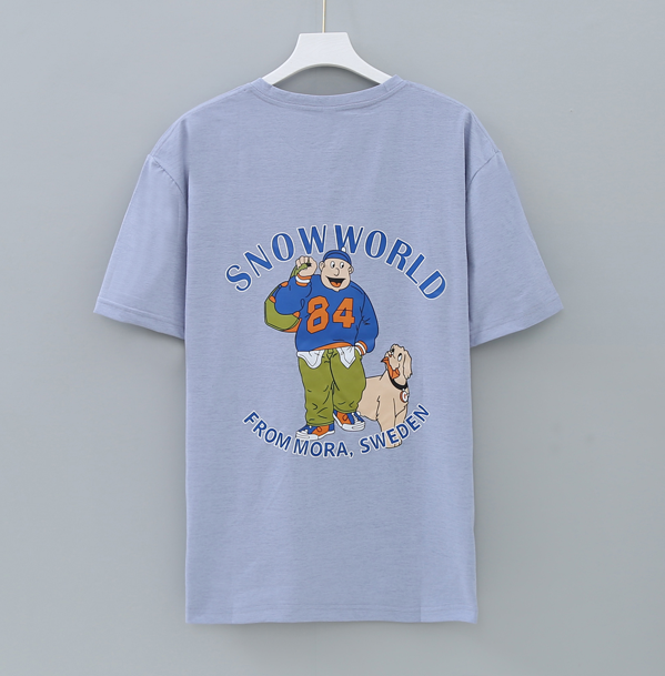 เสื้อยืดกันยุงสุดเท่ สีมวงพาสเทล สีม่วงอ่อน ลายการ์ตูน SNOWWORLD ผ้าคอตตอนแท้ ป้องกันยุง มีกลิ่นมิ้นต์ ไล่ยุงได้ ใส่สบายระบายอากาศ ลายสกรีนคมชัด แห้งไว