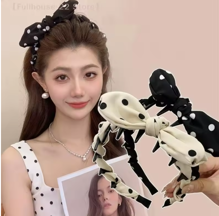 ที่คาดผมเทรนฮิตลายจุดมาใหม่  พร้อมส่งจากไทย ที่คาดผมโบว์ลายจุด สำหรับผู้หญิงสาวเครื่องประดับผมหวานที่คาดผมห่วงผมแฟชั่นอุปกรณ์ ราคาดี สวยสไตล์เกาหลี