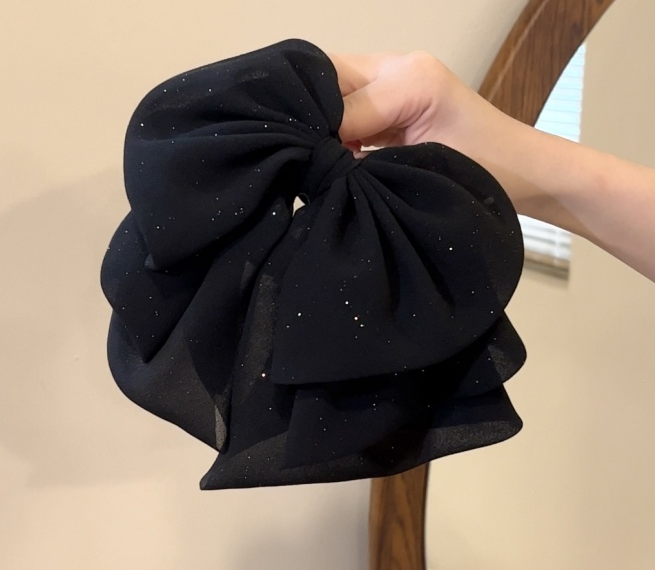 แฟชั่นที่สง่างามเพชรโบว์กิ๊บที่เรียบง่ายกิ๊บเกาหลีประณีตอุปกรณ์ผมสําหรับผู้หญิงสาว กิ๊ฟติดผมประดับเพชร กิ๊ฟโบดำใหญ่ 