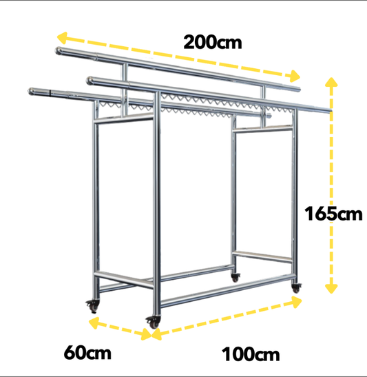 ลดราคา🔥 ราวตากผ้าสแตนเลสแบบท่อ คุ้มค่า แข็งแรงทนทาน มีล้อเลื่อน 