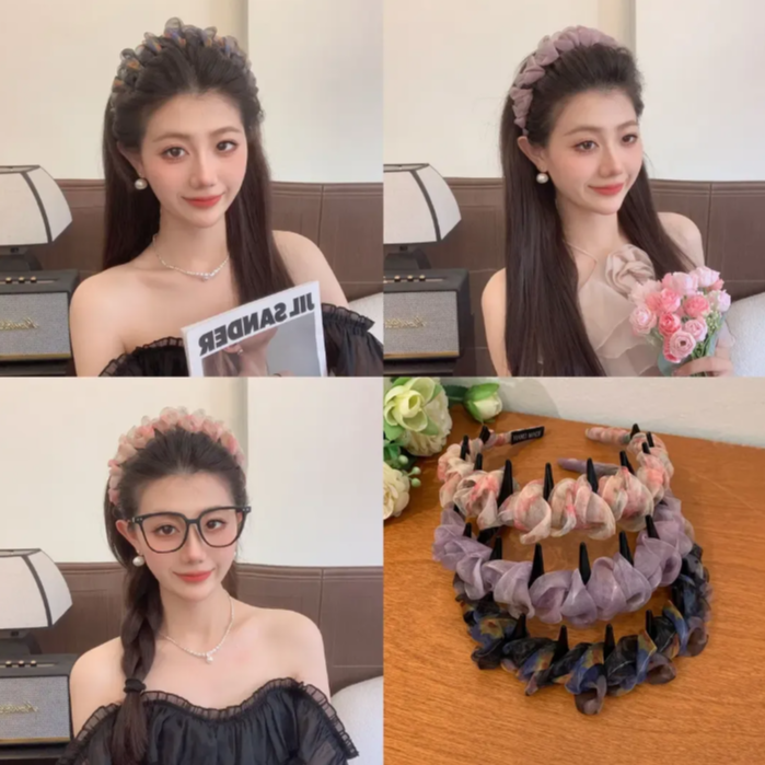 คาดผมสำหรับผู้หญิง ประดับสีพาสเทล คาดผมเจ้าหญิง คามผมดอกไม้ คาดผมสีพาสเทล คาดผมราคาถูก คาดผมพันผ้าสวยๆ ที่คาดผมตาข่ายจีบไล่โทนสีสีสันสดใสสวยแฟชั่นคลื่นฟันยางรัดผมกันลื่นสําหรับเด็กผู้หญิง