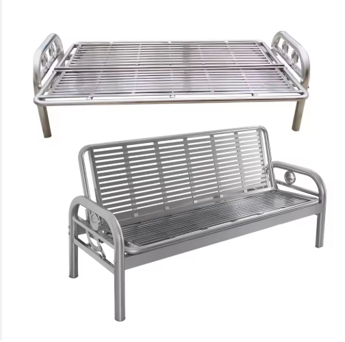 เก้าอี้สแตนเลสแท้ พับได้ ปรับเป็นเตียง โซฟาเอนกประสงค์ แข็งแรงทนทาน
โซฟาสแตนเลส พับเก็บได้ ปรับเป็นเตียงนอน รองรับน้ำหนัก 300 กก. กันสนิม